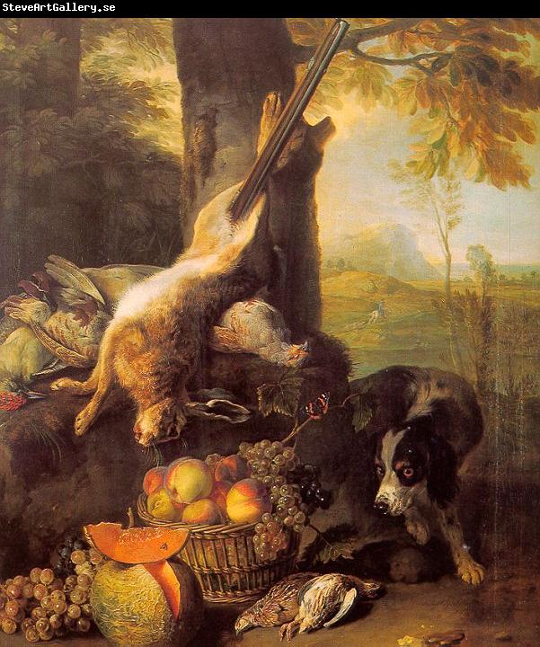 Francois Desportes Still Life with Dead Hare and Fruit